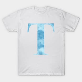 Clouds Blue Sky Initial Letter T T-Shirt